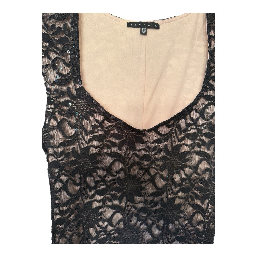 Tiana B. Sheath Dress Size 10P Black Lace - Picture 3 of 12